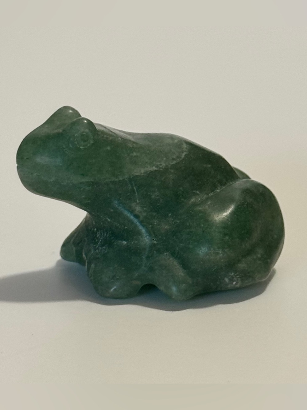 Hand Carved Green Aventurine Frog Figurine Polished Gemstone Carving Decor